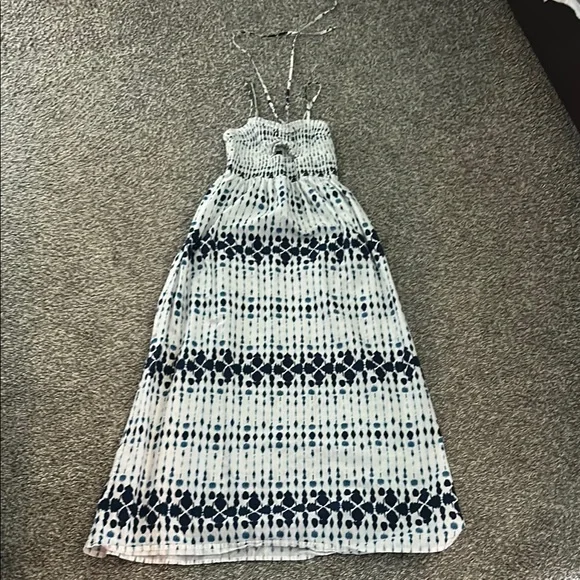 Halter style cut out maxi dress in shades of blue and white size XS women’s - Picture 1 of 8